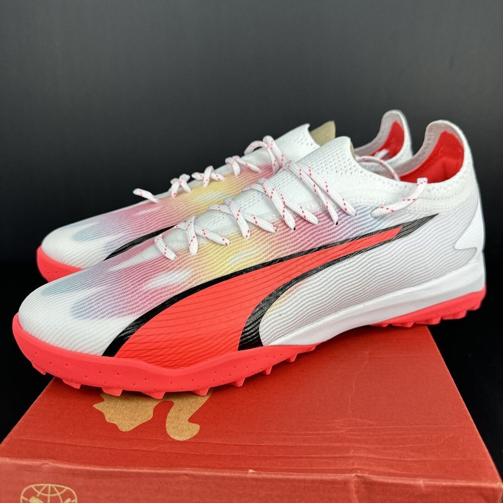 Puma Ultra Ultimate Cage Turf Soccer Mens White Sneakers Athletic Shoes Size 11‎